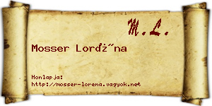 Mosser Loréna névjegykártya